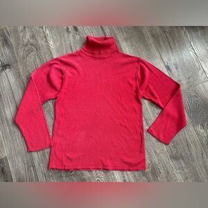 Vintage Bianca Nygard Red Ribbed Turtleneck Sweater 75% silk 25% cotton